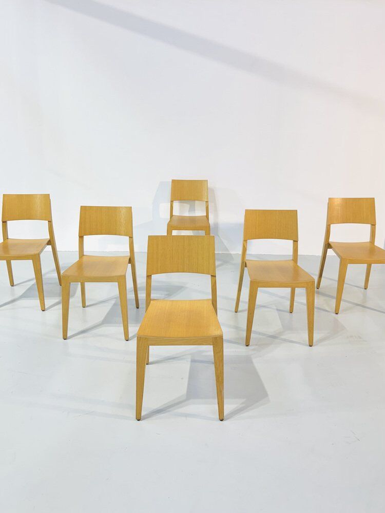 Danish beech dining chairs, 1980s, set of 6