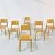 Danish beech dining chairs, 1980s, set of 6