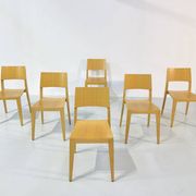 Danish beech dining chairs, 1980s, set of 6