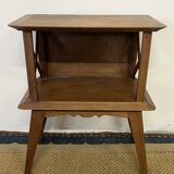 Bedside table with lattices, vintage compass legs