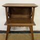 Bedside table with lattices, vintage compass legs