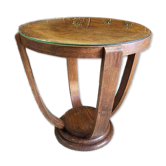 Table basse sellette gueridon art deco 1930 en noyer
