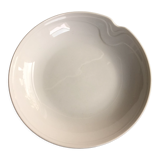 Hollow plate or presentation bowl in white porcelain