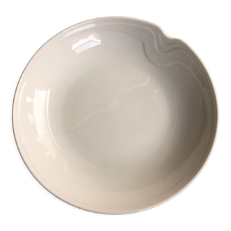 Assiette creuse ou bol de présentation en porcelaine blanche