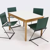 Vintage birch and linoleum dining table 1960