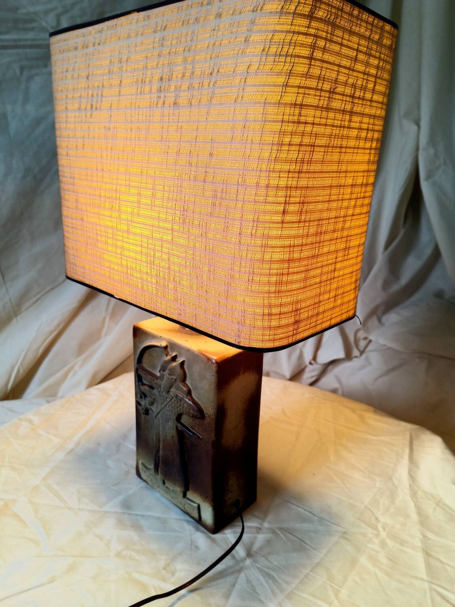 Lampe archers céramique 1980's