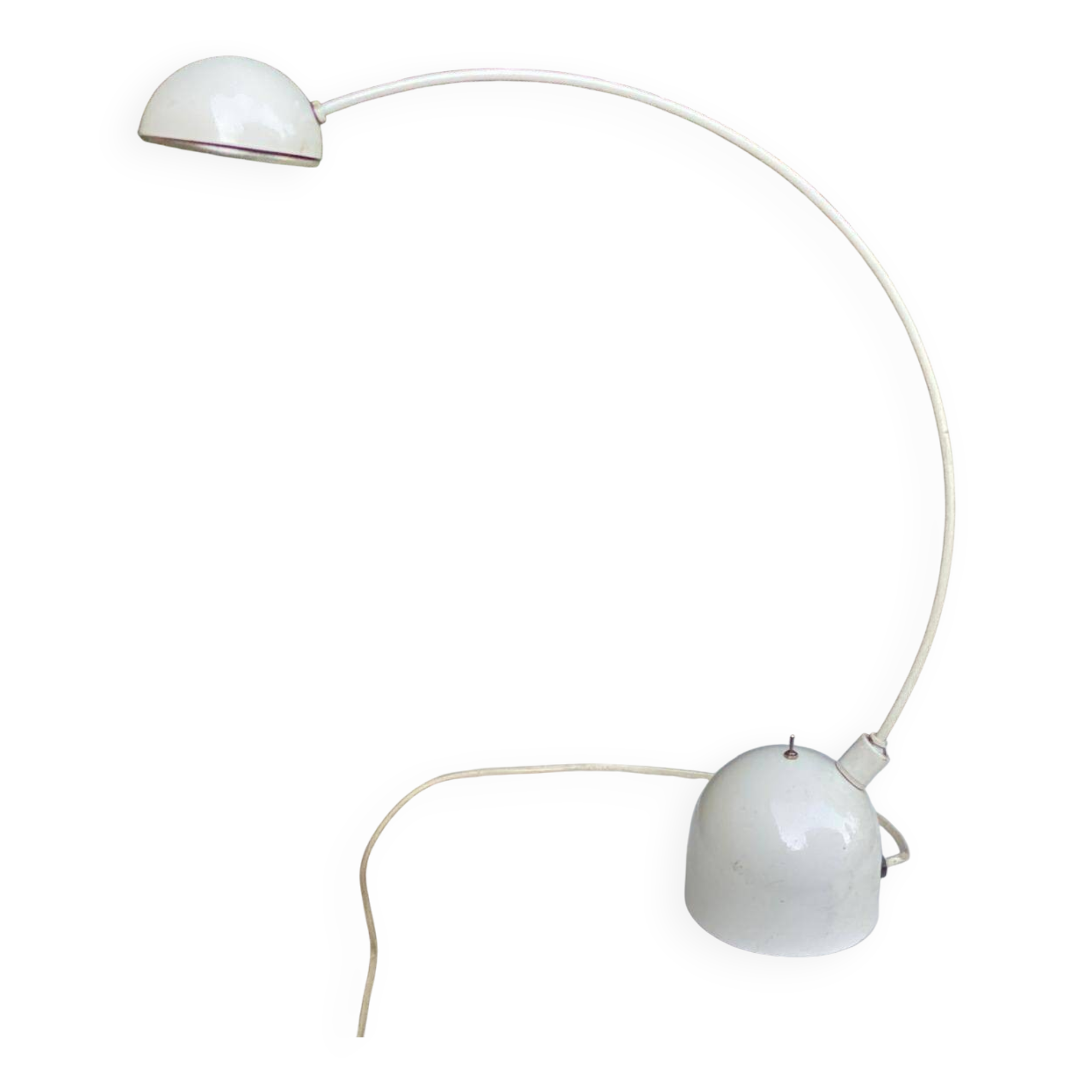 Modernist white curved desk lamp 1980