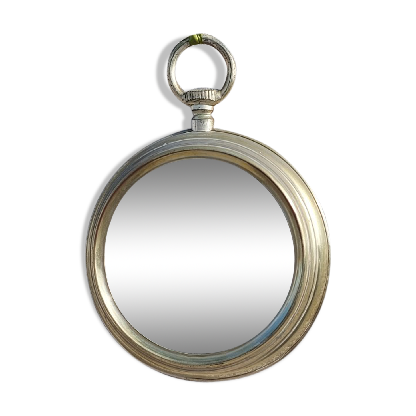 Round brass mirror 1970 - 28x38cm
