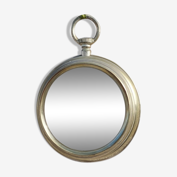 Round brass mirror 1970 - 28x38cm