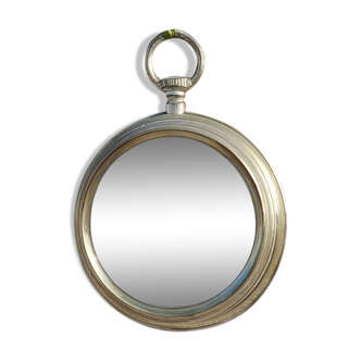Round brass mirror 1970 - 28x38cm