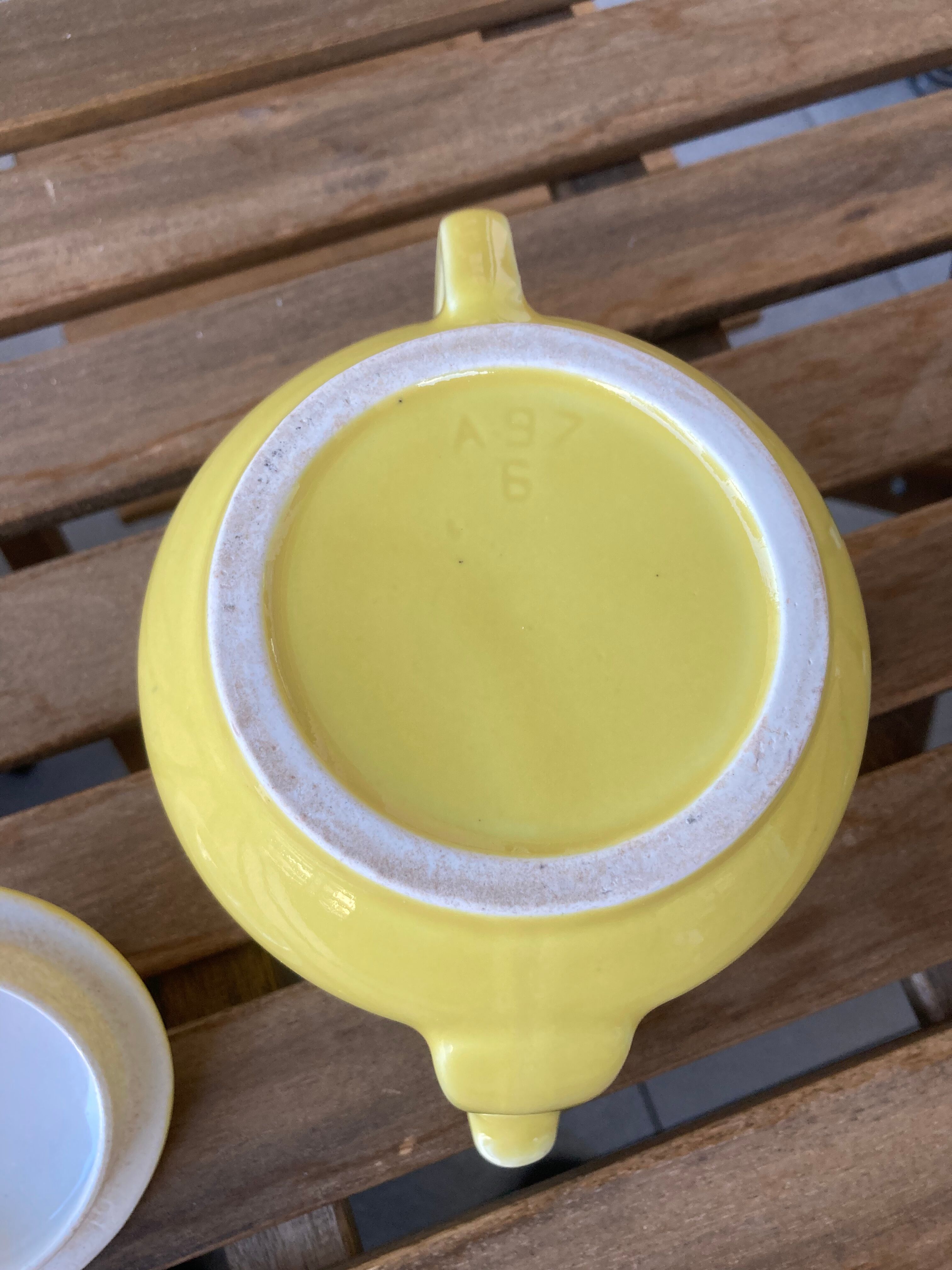 Yellow vintage teapot