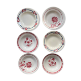 6 assiettes creuses anciennes dépareillées