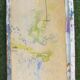 Tableau art contemporain sur fond orange