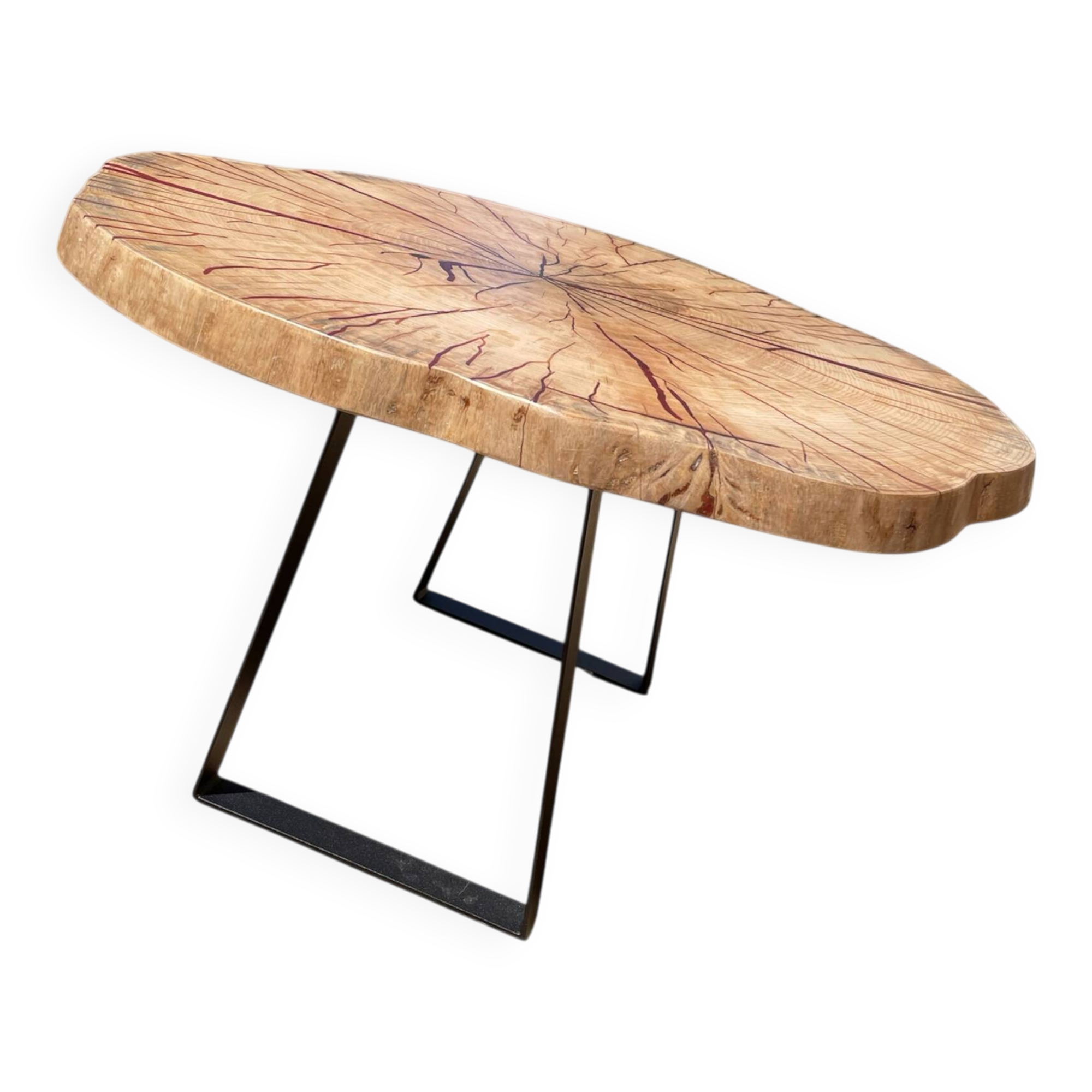 Handcrafted coffee table in solid ash – Unique piece