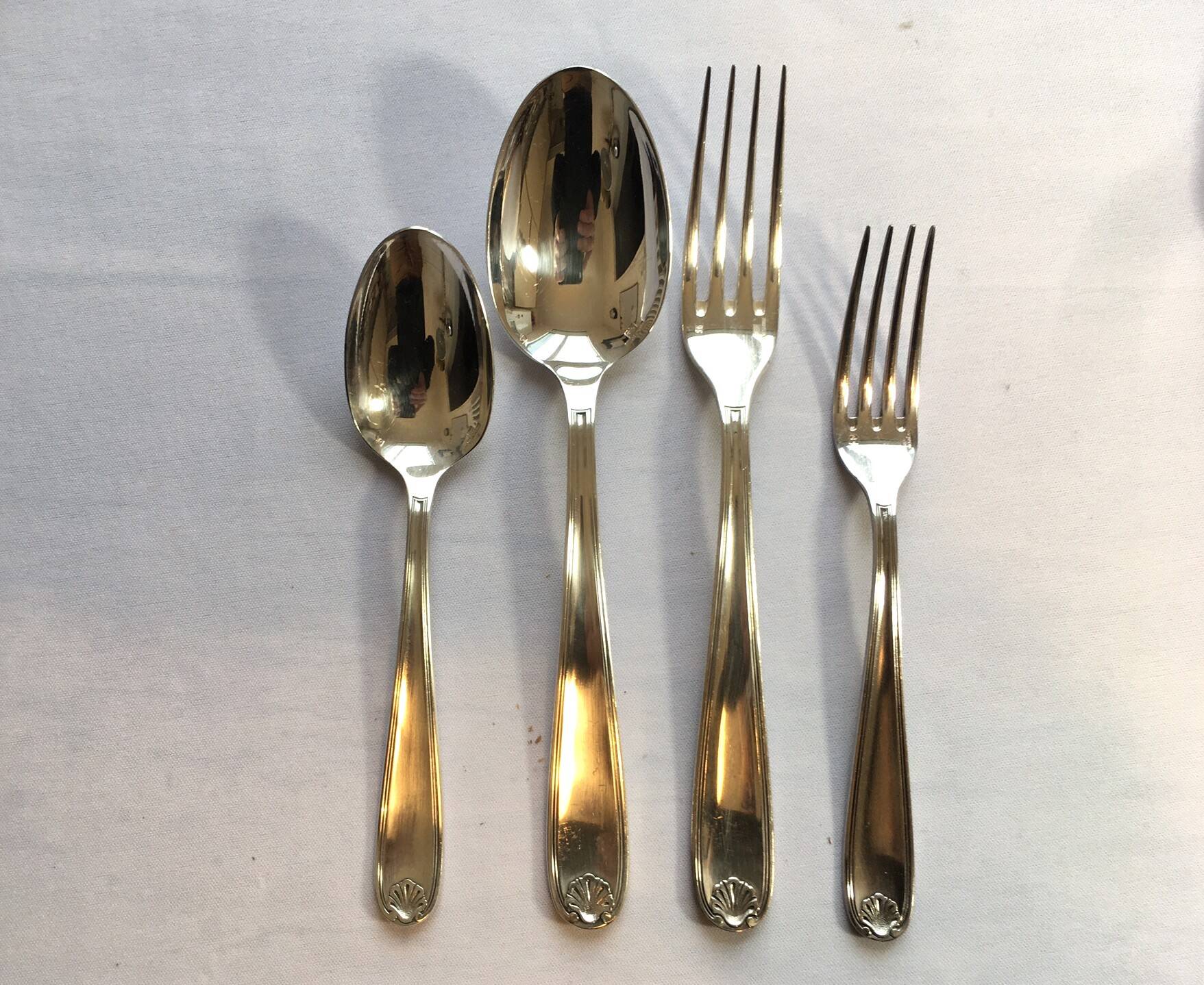 CHRISTOFLE silver-plated metal cutlery set, Printania model