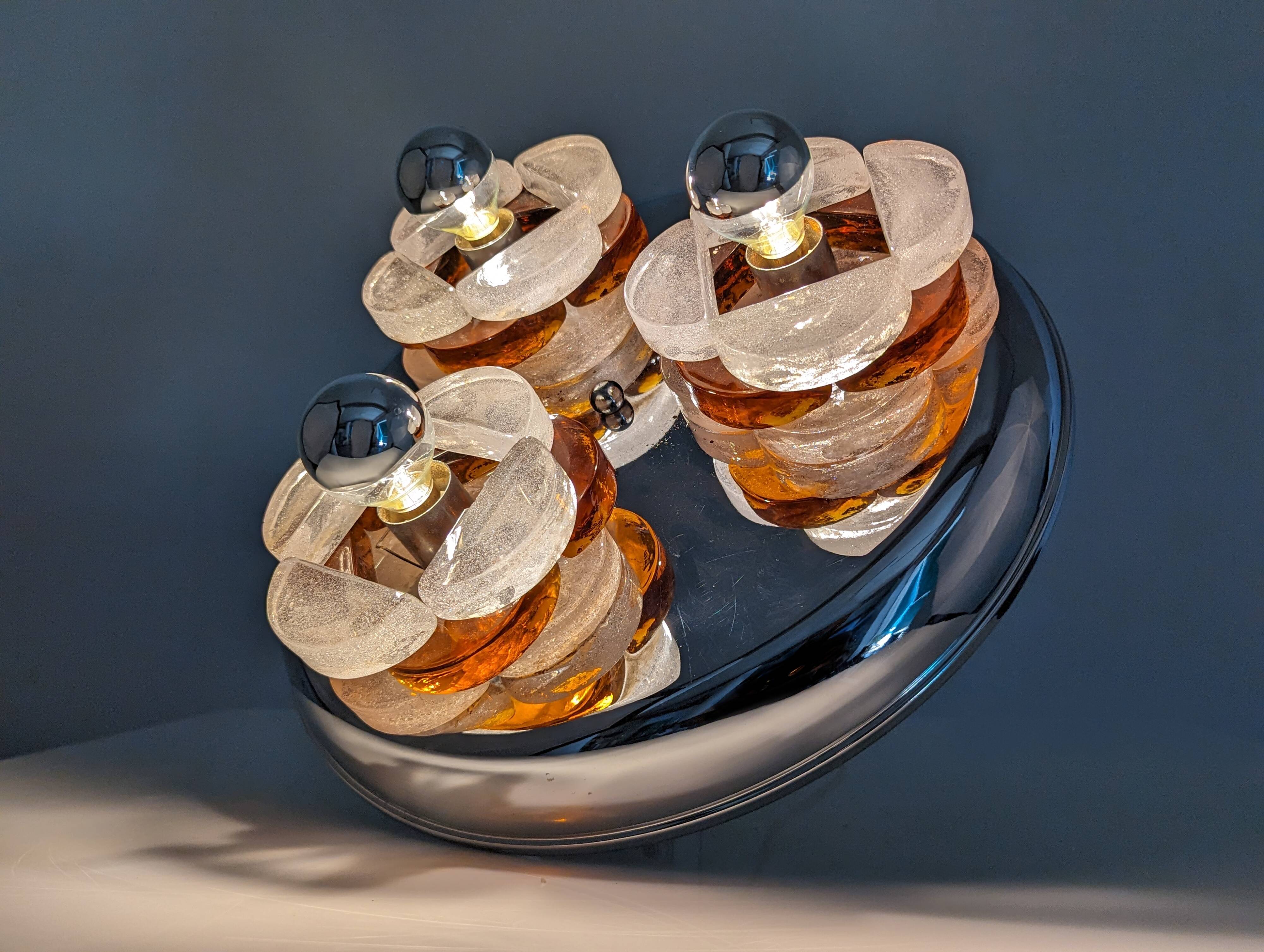 Murano glass ceiling lamp by Albano Poli for Poliarte 1970s