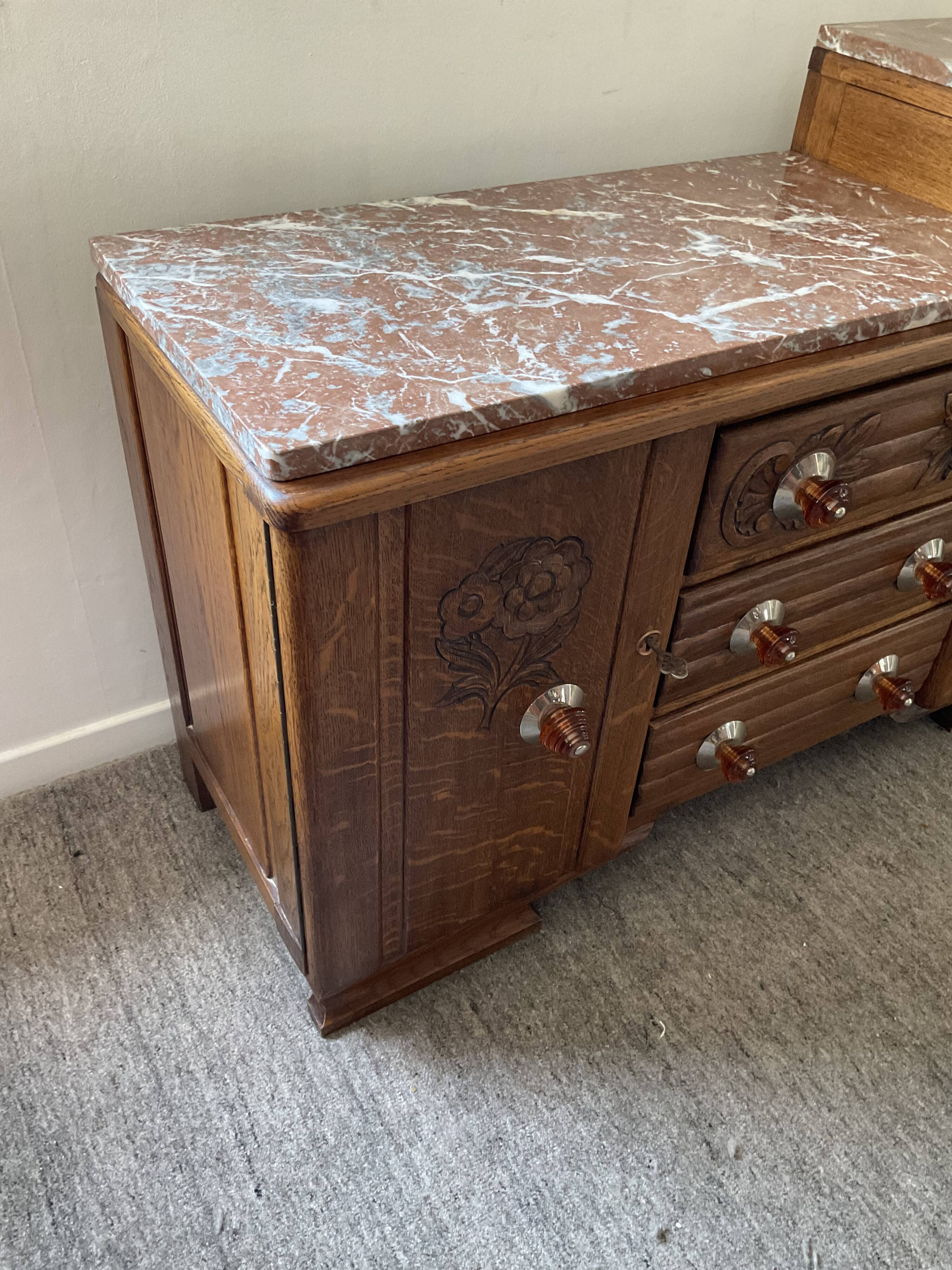 Art Deco sideboard in wood and marble
