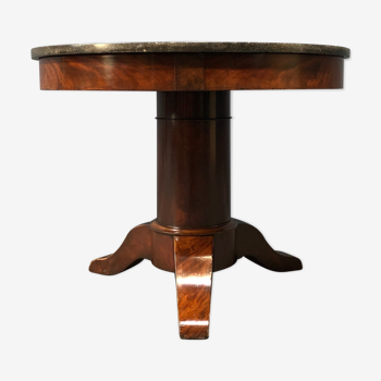 Round Biedermeier table with marble top