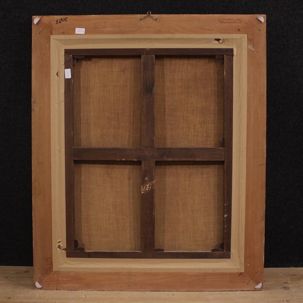 Antique religious painting from the 17th century, Penitent Saint Jerome