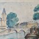 Tableau du pont Saint Michel à Paris, 1950