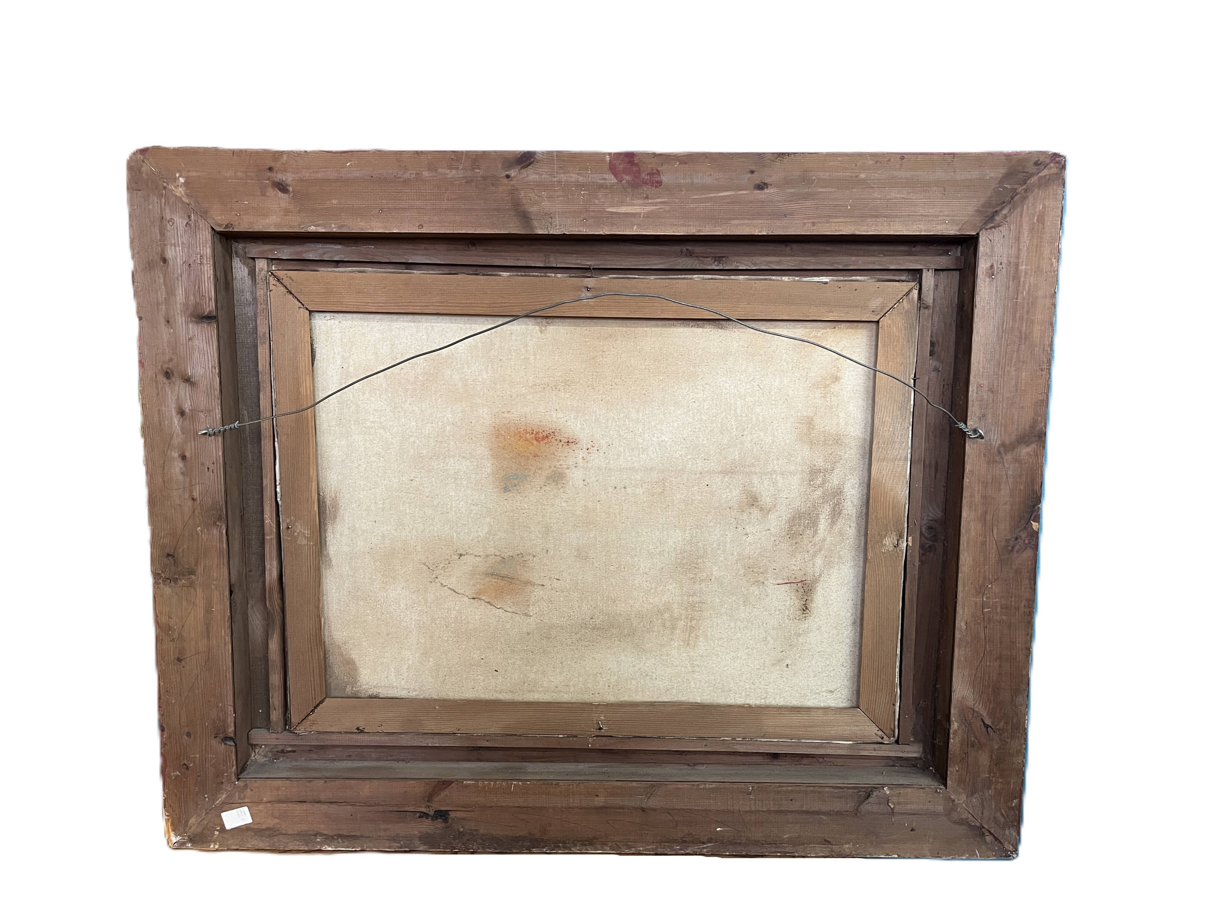 French school oil on canvas important gilded frame early 20th century