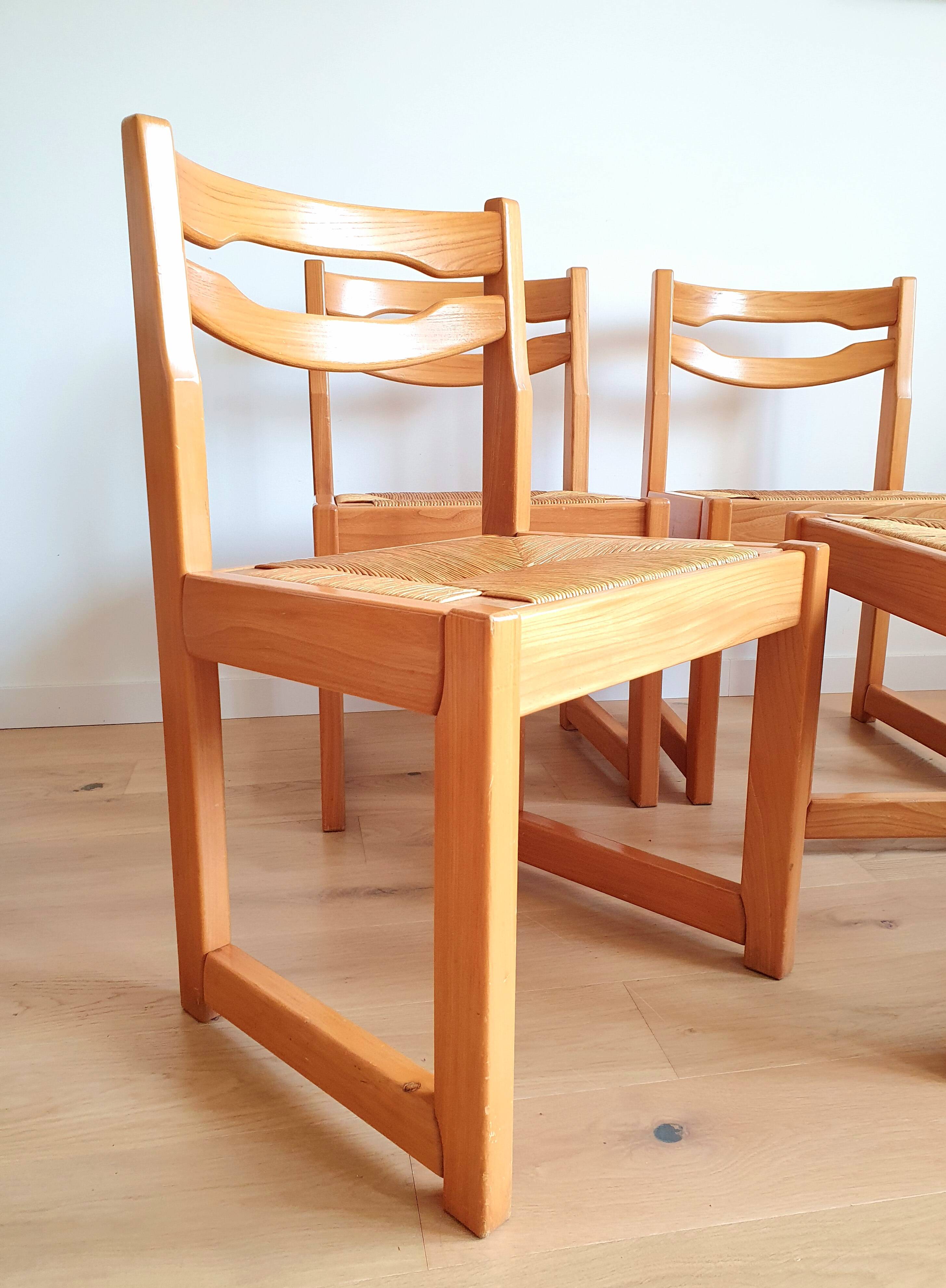 Set of 4 Maison Regain sled chairs from the 70s/80s