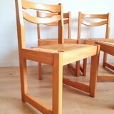 Set of 4 Maison Regain sled chairs from the 70s/80s