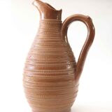 Striped stoneware pitcher
