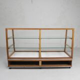 Vintage bakery display case, counter on castors 1950s