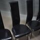 Chaises de salle à manger en cuir noir par Giancarlo Vegni et Gualtierotti pour Fasem, Italie, années 1980, ensemble de 6.