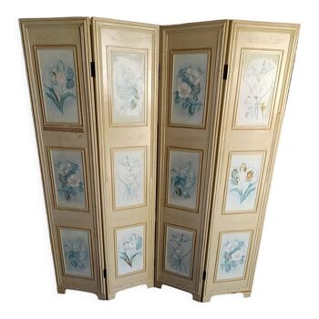 Vintage wooden screen 4 leaves