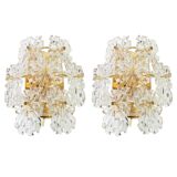 Wonderful pair of crystal wall lights by Kinkeldey, Germany, 1970s.