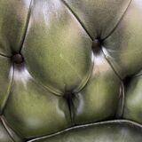 Chesterfield armchair in English green leather
