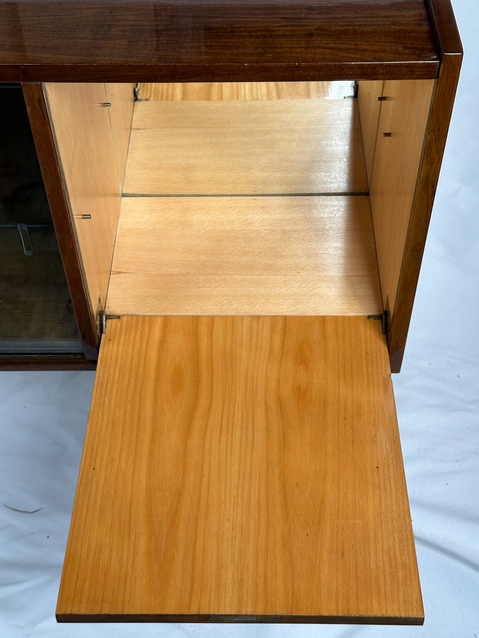 Vintage Polish bar cabinet in walnut veneer – 1960s