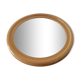 Large round mirror in pink beige plastic from the 70s
