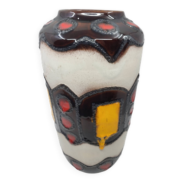 Vase West Germany en céramique multicolore Allemagne 1960