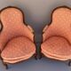 Pair of Louis XV period bergeres in walnut