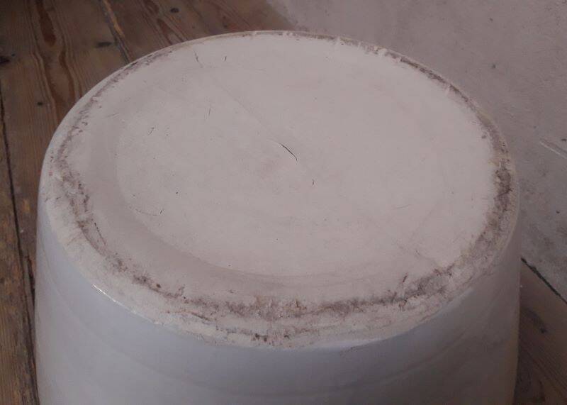 Grease pot salting pot H47cm in enamelled stoneware