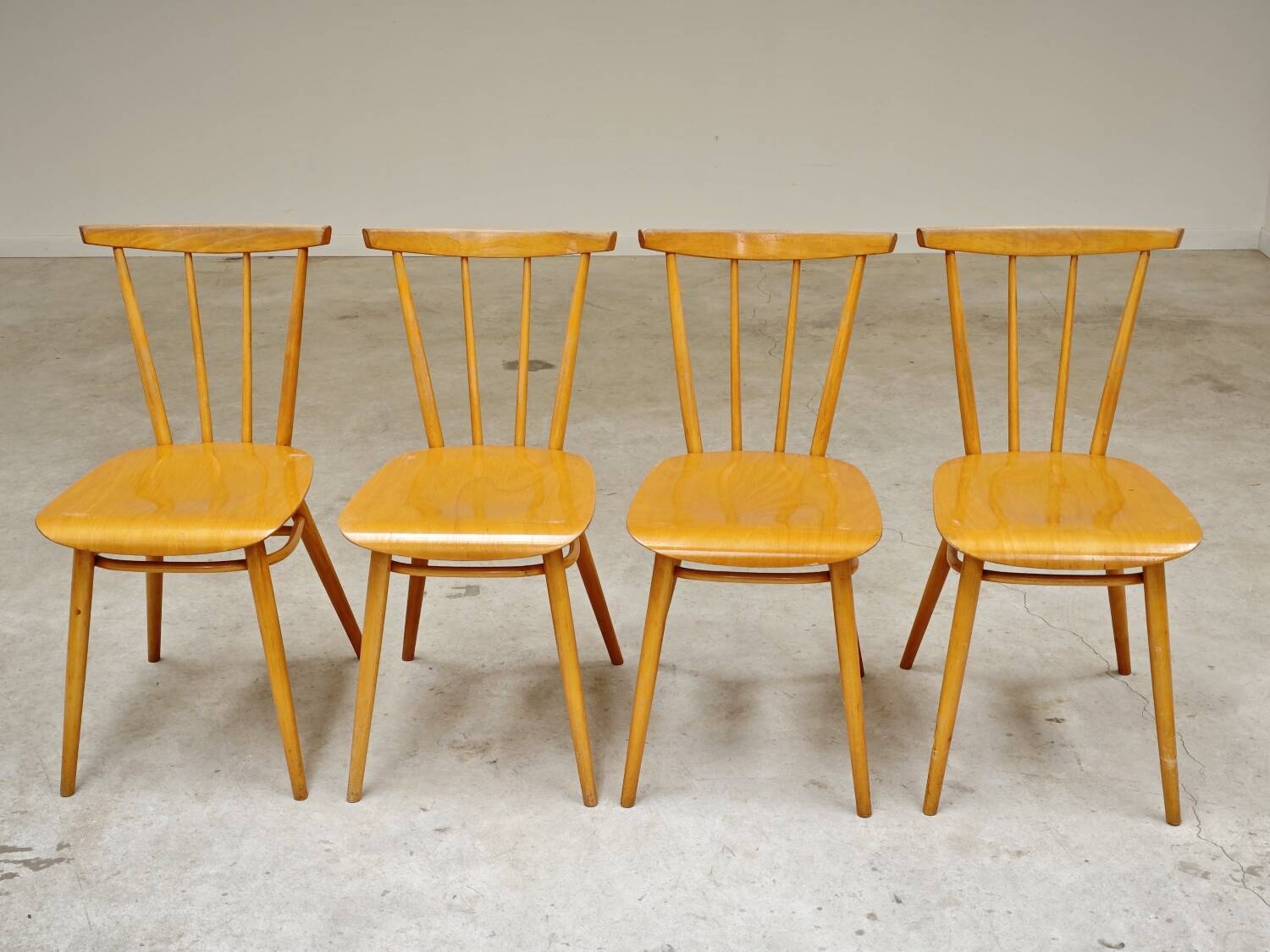 Set of 4 wooden dining chairs by Tatra Nabytok 1960