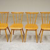 Set of 4 wooden dining chairs by Tatra Nabytok 1960