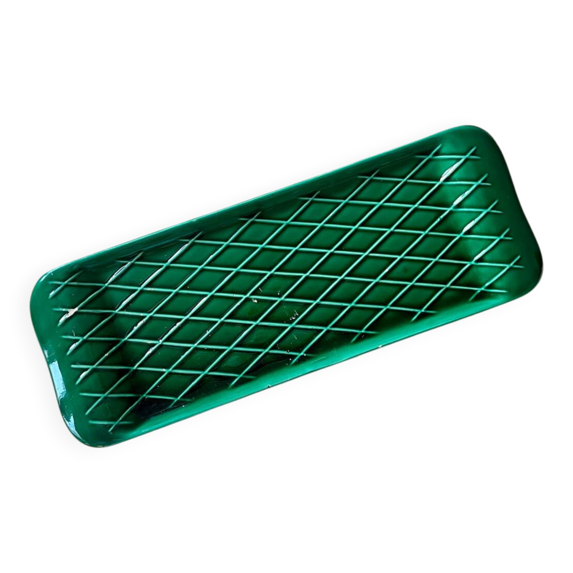 Vintage dark green ceramic plate