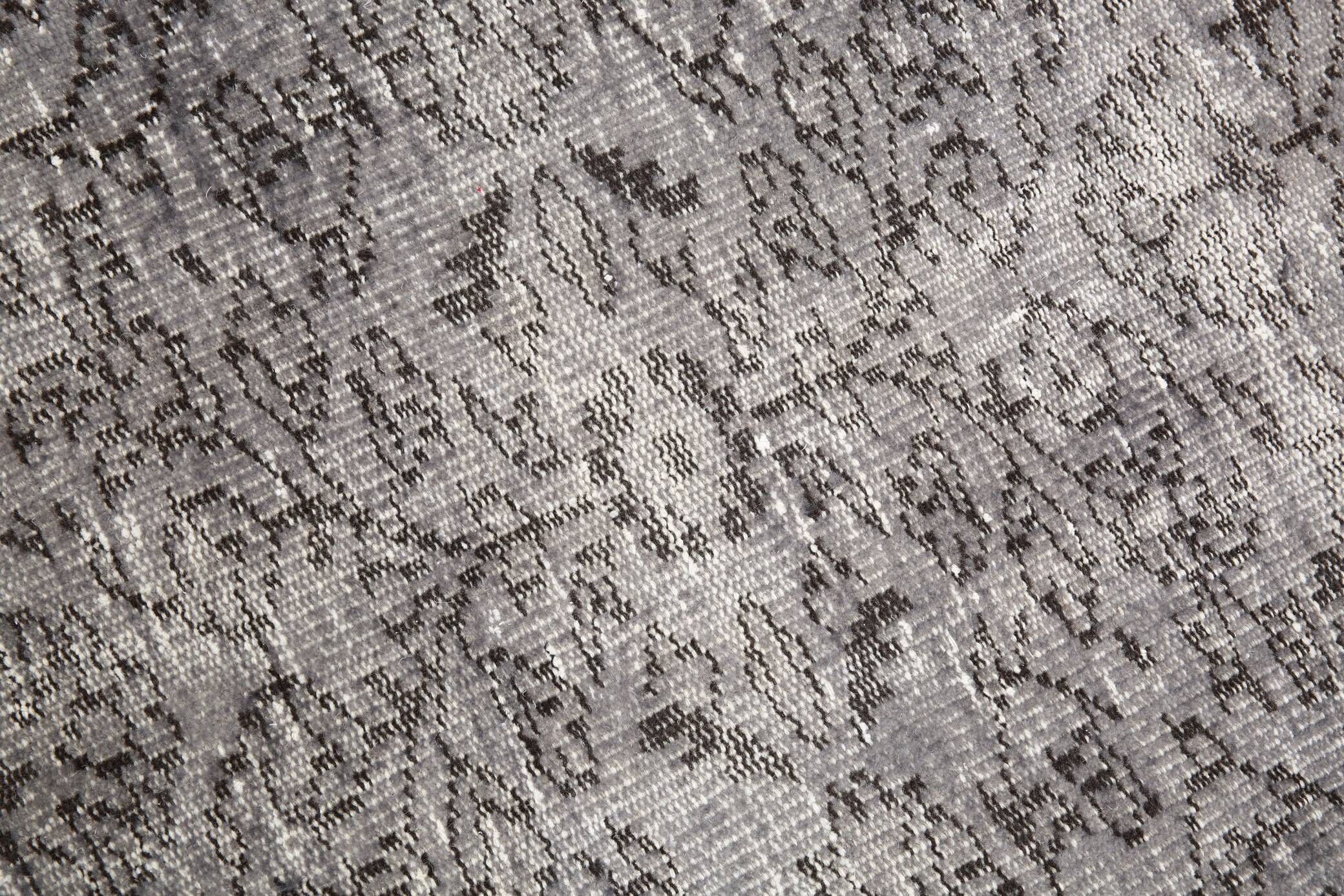 3x10 Gray & Black Vintage Runner Rug, 84x291Cm