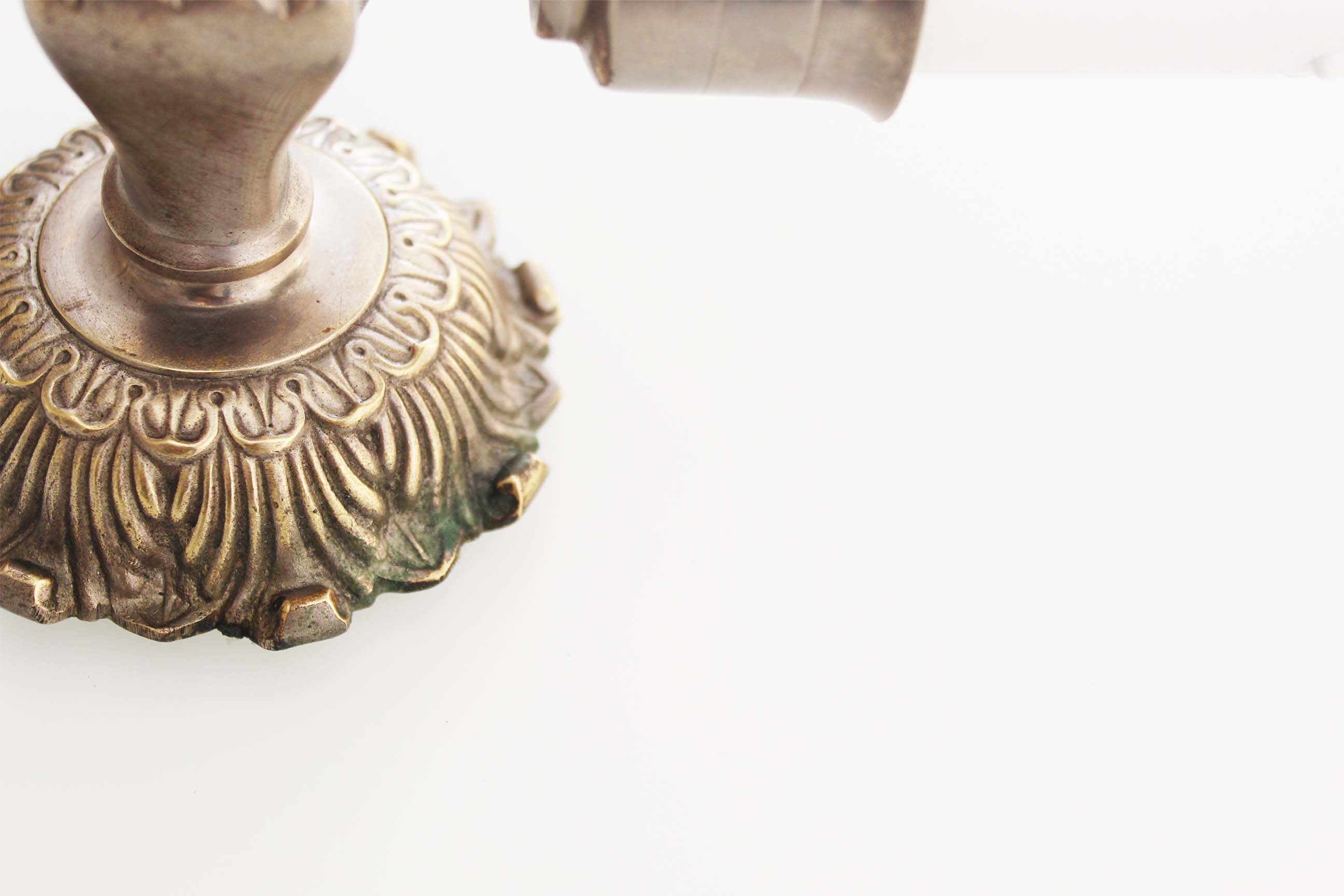 Pair of 1950’s solid metal ‘torch holding hand’ wall sconces by maison arlus