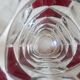 Vase - 3-sided faceted overlay ruby red - 24cm moulded crystal glass