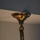 A modern Danish Art Deco chandelier, glass and brass, 1940s.
