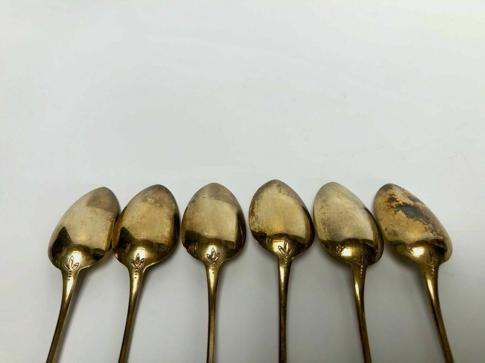 6 spoonfuls silver and vermeil poincon minerve gaston bardies 19th 122 grams