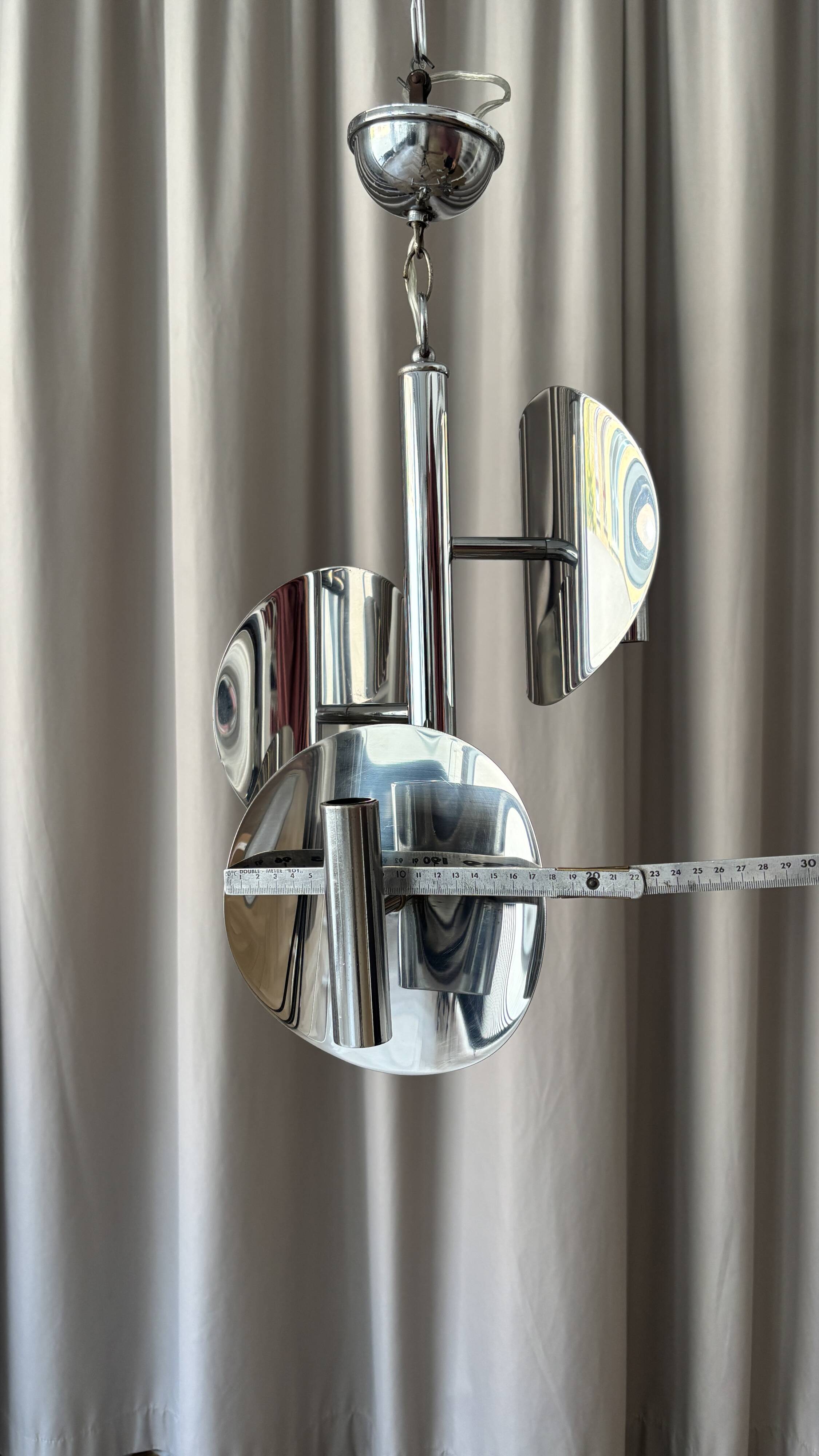 1970s Space Age chrome chandelier – 3 lights