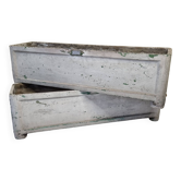 Pair of vintage concrete planters "Chanal Paris", 90 cm