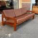 Scandinavian teak and leather sofa from the 70s