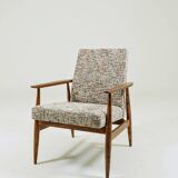 Vintage armchair mid-century modern design knitted fabric